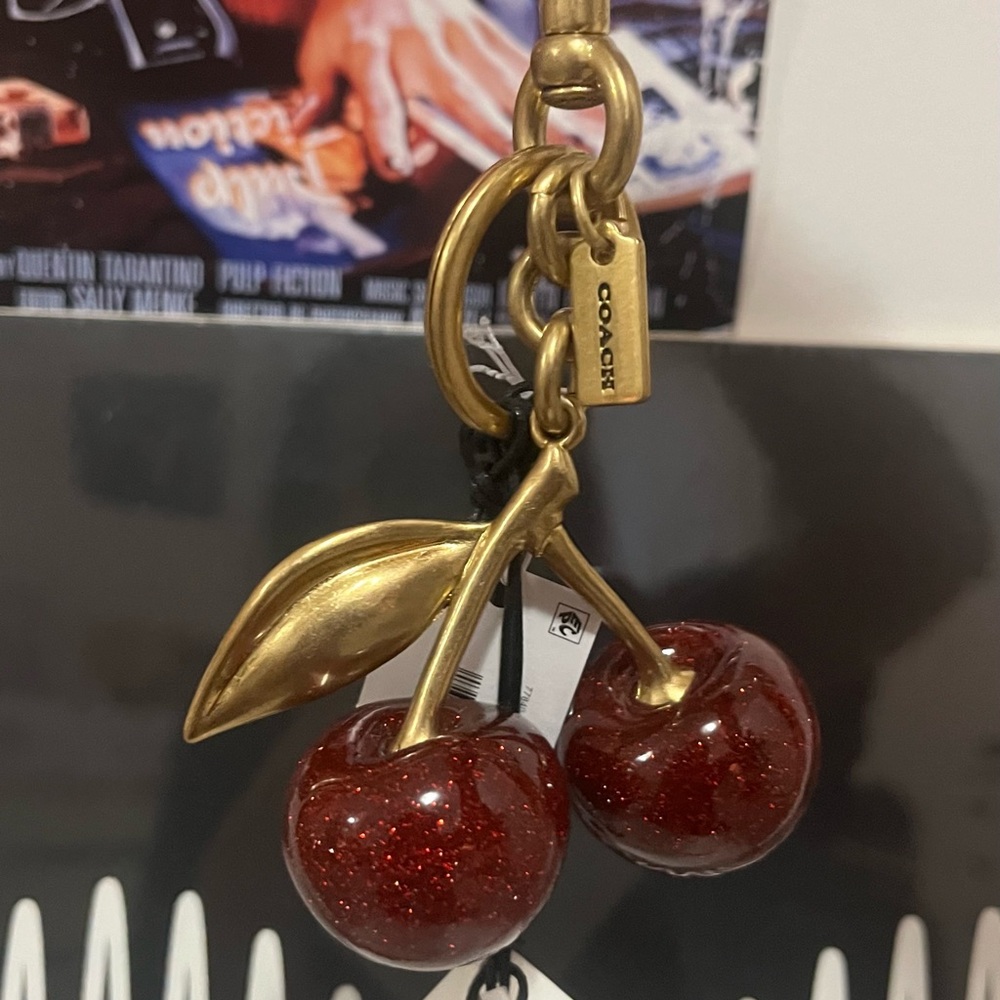 Coach Red Cherry Keychain